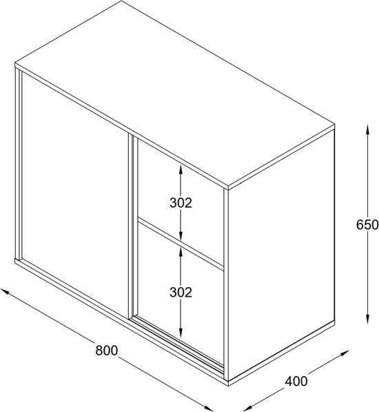 Schrank unter schräger Wand Dachgeschoss Schlafzimmer - Wandschrank Sideboard 65 cm hoch