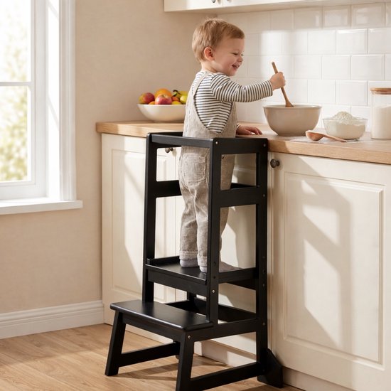 Oemmie Lernturm - Lernturm - Montessori Lernturm - Lernturm Kitchen Aid - Lernturm - Step up - Kindertreppe - Schwarz