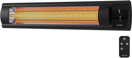 Auronic Terrassenstrahler - XL - Infrarotheizung - Elektrisch - 25m2 - 3000W - Fernbedienung - 9 Stufen - Schwarz