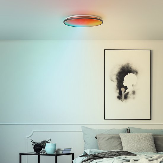 Brilliant Heida Deckenleuchte - Ø 49 cm - LED - Dimmbar & RGB - Schwarz