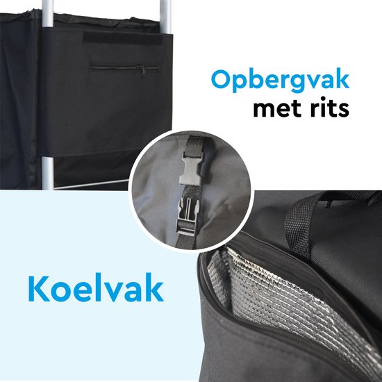 BRASQ Einkaufswagen - 45 Liter - Einkaufswagen mit Kühlfach - faltbar - wetterfest - bis zu 35KG - Aluminiumrahmen