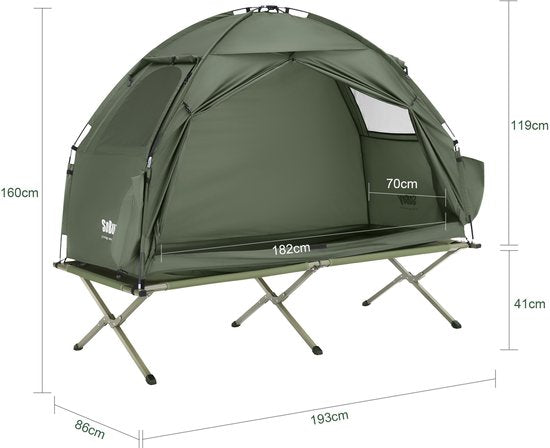 SoBuy Aufblasbares Camping-Zelt - multifunktionales Design - 193x161cm - OGS32-II-GR