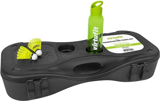 VirtuFit 2-in-1 tragbares Badminton- und Tennis-Set – Gelb - Inklusive Koffer und Schläger - Verstellbares Netz - Auch für Volleyball und Fußball geeignet - Komplettset - Badmintonschläger - Badminton-Set - Badminton-Federbälle