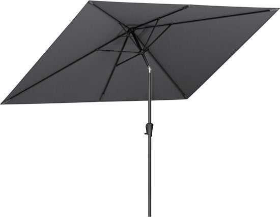 LifeGoods Sonnenschirm - Garten - 200x300cm - 30° neigbar - Wasserdicht - UPF50+ - Dunkelgrau
