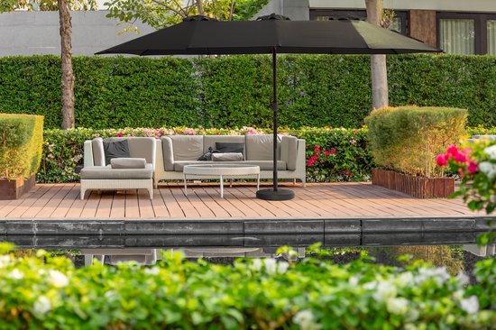 Feel Furniture - Toscano - Großer Sonnenschirm - Twin - 4,5 Meter - Schwarz