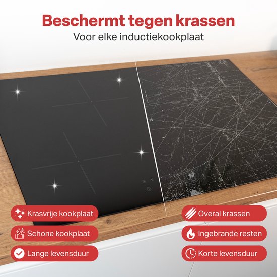 AoraKitchen Induktionsschutz - 4 Stück - bis zu 280°C - Kochplattenschutz - Untersetzer Pfannen - Ø 22cm - Schwarz