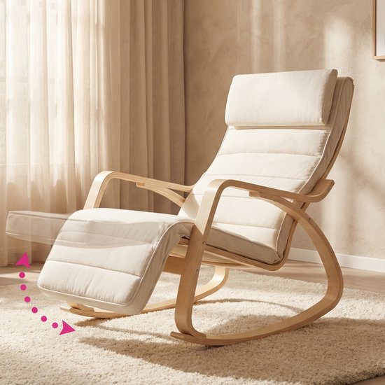 Bayt Schaukelstuhl - Sessel - Babyzimmer-Schaukelstuhl - Relaxsessel - Weiß