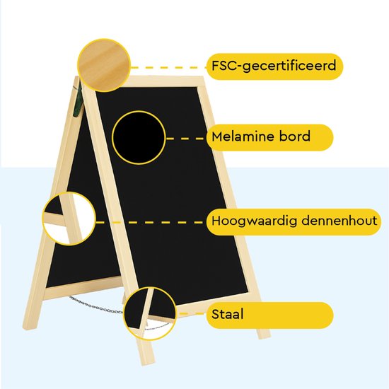 BRASQ Chalkboard Blank - 55x 85 CM - Chalkboard - Werbeschild - Bürgersteigschild - Doppelseitig - für Innen und Außen - Gastgewerbe