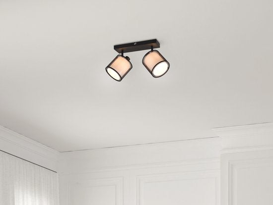 Trio leuchten - LED-Deckenstrahler - Deckenleuchte - E14-Fassung - 2-flammig - Rechteckig - Schwarz - Aluminium