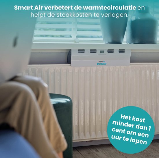 SmartAir Boost - Tragbarer Heizkörperlüfter - Universal - Energieeffizient - Kabellos, wiederaufladbar und automatisch - Heizkörperlüfter - Weiß