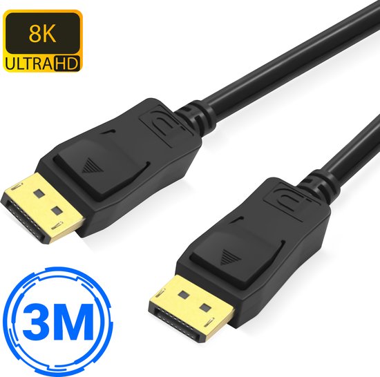 DisplayPort-Kabel 1.4 - Stecker auf Stecker - 8K 60Hz - 4K 144Hz - DP-Kabel - 3 Meter