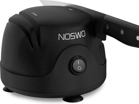 Noswo Elektrischer Messerschärfer - Multifunktional - Geeignet für Messer, Schraubendreher und Scheren - Rutschfest - Schwarz