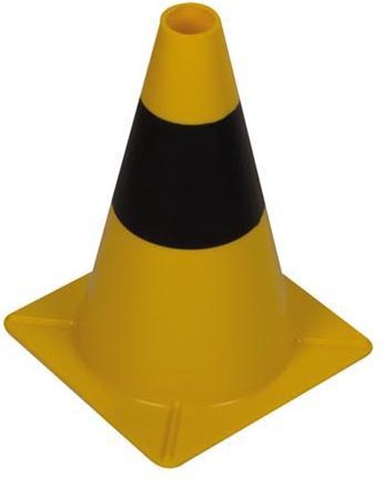 Perel Absperrkegel, zur Abgrenzung von Bereichen, schwarz/gelb, für den Freizeitbereich, 30 cm