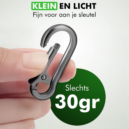 Travelhawk Karabiner Schlüsselanhänger - mit Schlüsselring - 3 Stück - Musketonhaken mit Karabiner - Karabiner Schlüsselanhänger - Aluminium - Silber