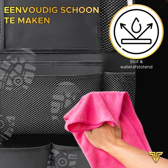 Toivo 2er-Set Luxus-Autositz-Organizer - wasserabweisendes Oxford-Material - Schwarz - Tablet-Halter - Auto-Organizer