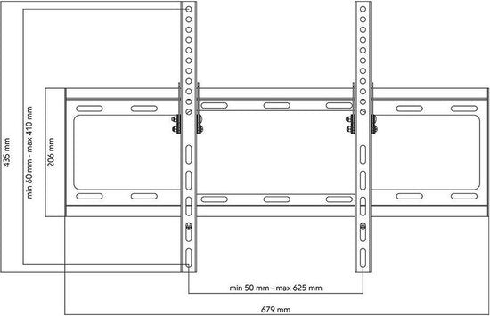 WM2611 Universal-Wandhalterung flach - 32-90" - VESA 600 - schwarz