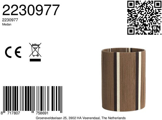 Light & Living Lampenschirm Medan - Dunkelbraun - Ø30cm - Modern