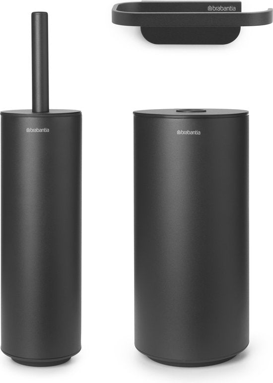 Brabantia MindSet Toilettenzubehör – 3-teilig – Mineral Infinite Grey