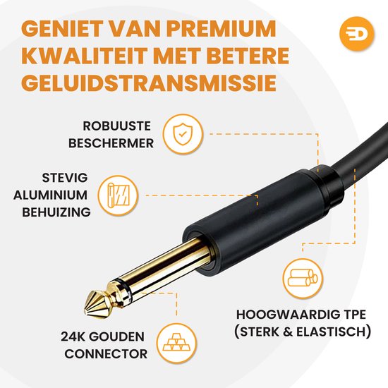 Drivv. Premium XLR-Kabel - XLR-Buchse auf 6,35 mm Klinkenstecker - Stereo-Klinke - 2 Meter