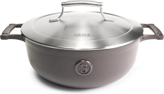 Saveur Selects - Voyage Kasserolle - Ø25 cm - Gusseisen - PFAS-frei - Induktion - Grau