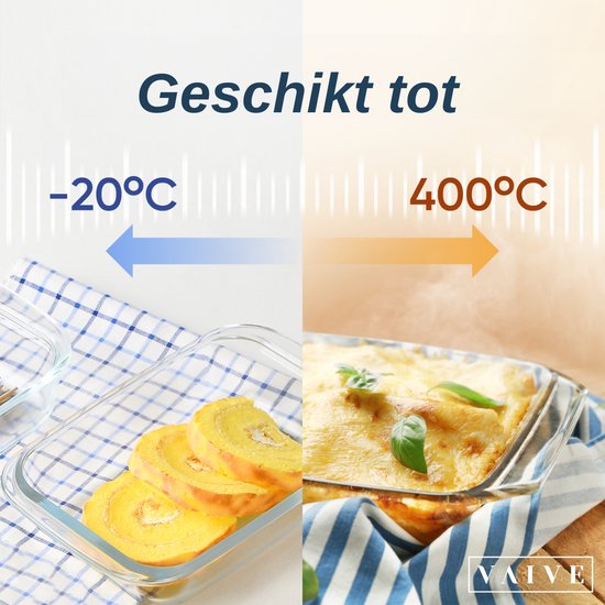 VAIVE 3-tlg. Backofengeschirr-Set - Rechteckig - Glas