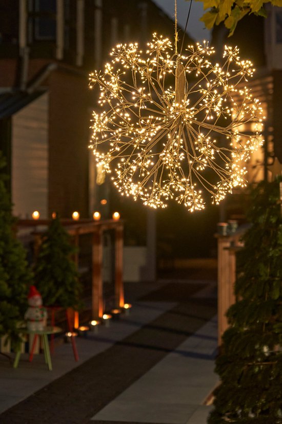 Luca Lighting Weihnachtslichterkugel mit warmweißen LED-Lichtern - Ø70 cm - Schwarz
