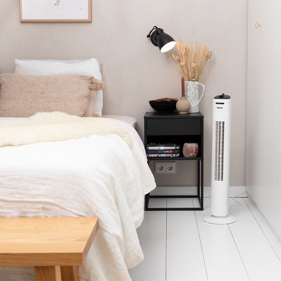 Turmventilator 79 cm - 3 Geschwindigkeiten - Timerfunktion - Oszillierend - Leise & Kompakt - Tristar VE-5806 - Weiß