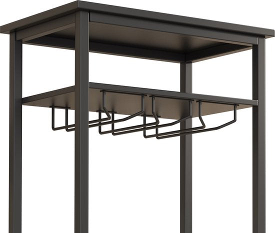 Weinregal Industriedesign Weinschrank schwarz - Regal zur Lagerung von 20 Flaschen mit Glashalter - 50 x 32 x 100 cm