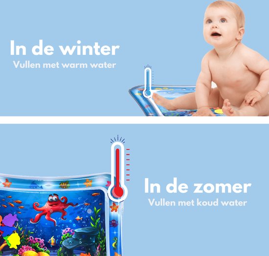Spoused Wasser Spielmatte - Wasser-Matte - Spielmatte Baby - Tummy Time - Luxus-Geschenk-Box