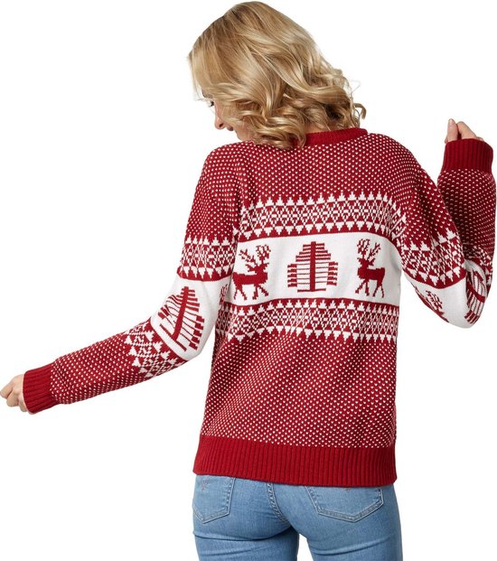 Dressforfun Weihnachtspulli Winter Wonderland Rot und Weiß – Damen – Größe S