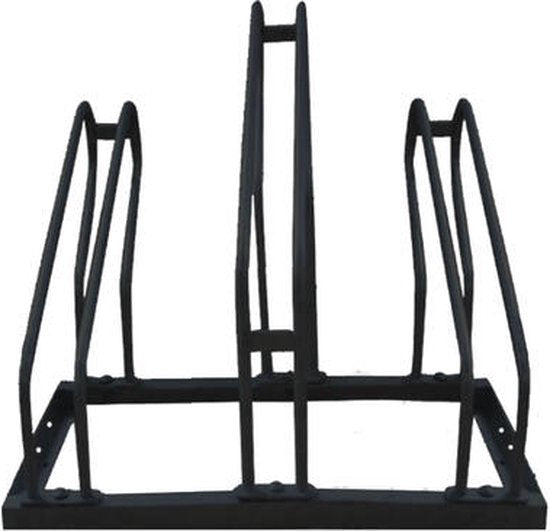 BRASQ Fahrradträger für 3 Fahrräder - Fahrradständer - Fahrradträger - Fahrradhalterung für Boden Inklusive Befestigungsmaterial - Schwarz