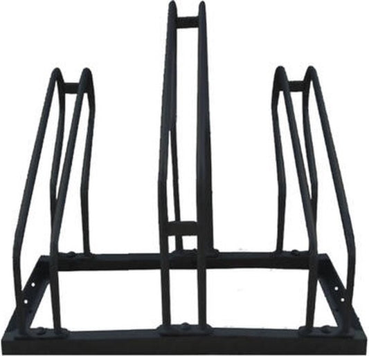 BRASQ Fahrradträger für 3 Fahrräder - Fahrradständer - Fahrradträger - Fahrradhalterung für Boden Inklusive Befestigungsmaterial - Schwarz