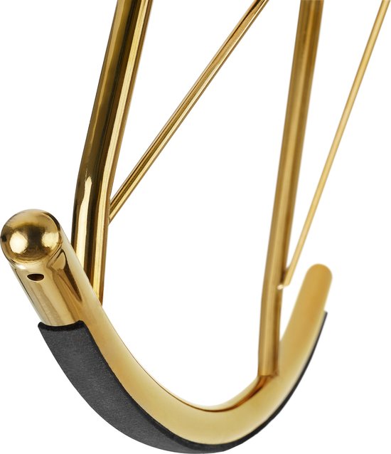 tectake® Swing Schaukelstuhl - gepolsterter Bouclé-Sessel mit Stahlgleitern und extra dickem Sitzkissen - skandinavisches Design, pflegeleicht und ergonomisch - creme/gold
