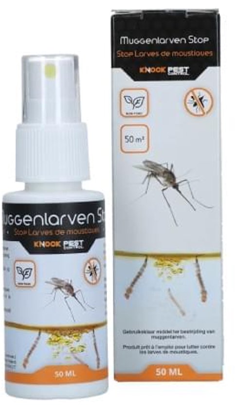 Knock Pest Control Mosquito Larvae Stop 50 ml - Mittel zur Bekämpfung von Mückenlarven - Geeignet für die Behandlung von stehendem Wasser - Teich und Aquarium - Wirksame Wirkung für bis zu 4 Wochen