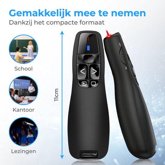 Nuvance Presentation Clicker - Laser - Pointer - Presenter - USB-Empfänger - inkl. USB-C-Adapter - Clicker