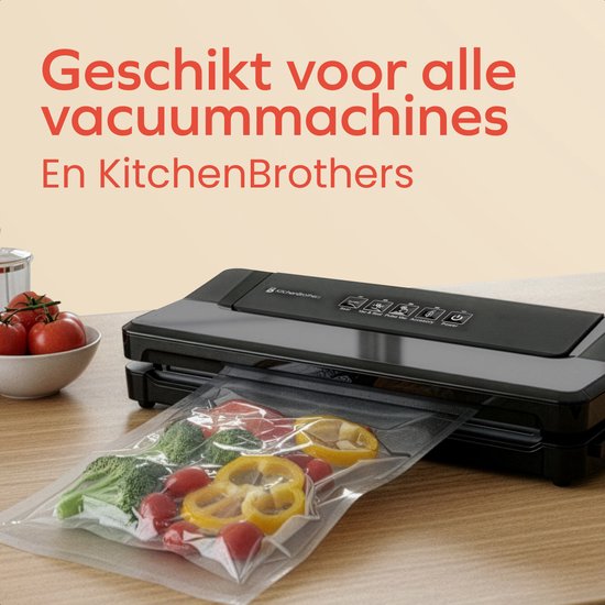 KitchenBrothers Vakuumbeutel - 150 Stück - Mix Set - BPA-frei - Vakuumbeutel Lebensmittel - Sous vide Beutel - Für Vakuumierer