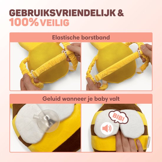 Vulpes Goods® BabyCare - Baby Kopfkissen - Baby Sicherheitskissen - Sturzrucksack - 3D Atmungsaktiv - Sicheres Laufen lernen - At