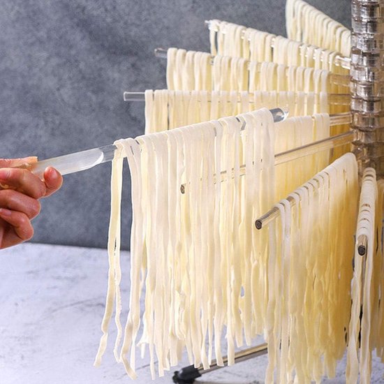 Nudel-Trockengestell - Faltbares Gestell für einfache Lagerung - Mit 16 Armen - Frische Nudeln trocknen - Für Spaghetti