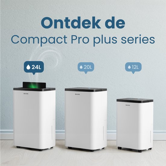 Auronic Luftentfeuchter und Luftreiniger - Compact Pro Plus - 24L - Schlafzimmer, Badezimmer, Wohnzimmer und Büro - Feuchtigkeitsabsorber für Innenräume - Weiß