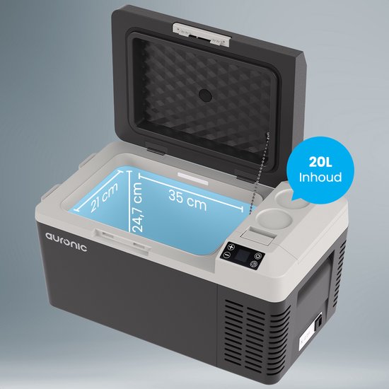 Auronic - Elektrische Kühlbox - 20L - Schwarz/Grau