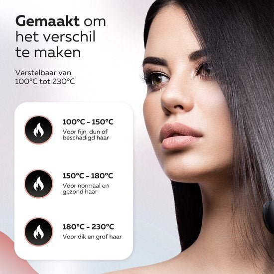 Beeperfect® Glätteisen Pro Straight - Glätten & Locken - Glätteisen - Haarglätter - 80℃ bis 230℃ - Inkl.