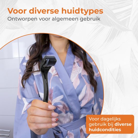 Nuvance Dermaroller - 540 Mikro-Nadeln von 0,5 mm - Inkl. eBook - Bartroller für Haarwachstum - Steril verpackt