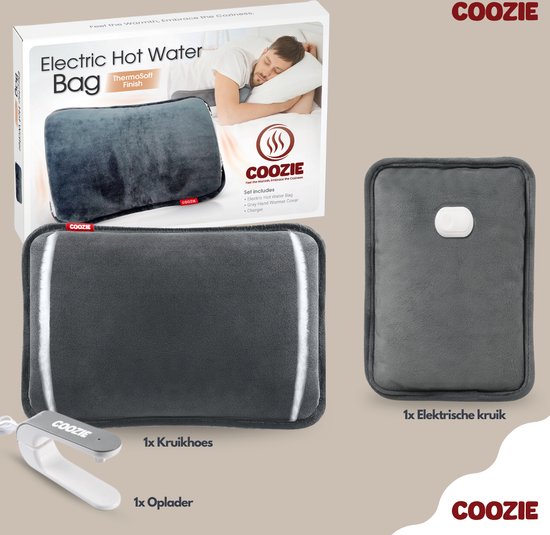 Coozie - Elektrische Wärmflasche mit ThermoSoft Hülle - Wärmflasche - Wärmekissen