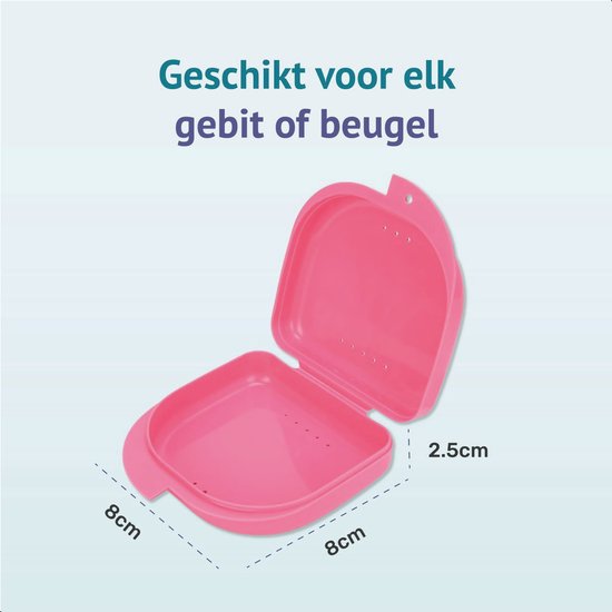 Prothesentablett - 2 Stück - Bracket-Tablett - Rosa - Für - Zahnspange - Prothesen - Prothesentablett - Bracketbox - Tablett - Prothesentablett