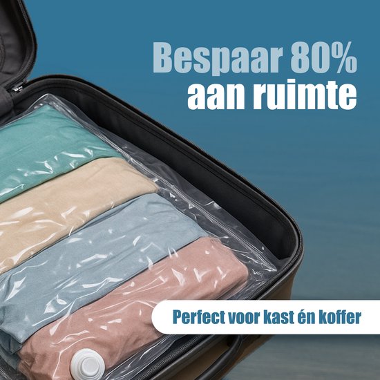 Travelly® Vakuumbeutel & Reisebeutel Set - Aufbewahrung von Kleidung & Reisen - Luftdicht - Wiederverwendbar - Platzsparend - 2er Set - Transparent