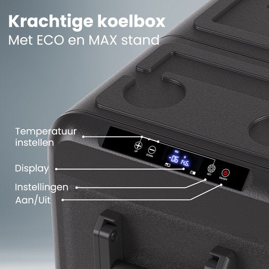 Auronic Electric Cool Box - Kompressor - Zwei Zonen - 12V 230 Volt - Auto - 55L - Frigobox - Schwarz/Grau