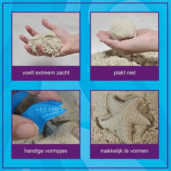 KidzKraze® Ocean Wonders Play Sand - 1,6 kg brauner und blauer klebriger Spielsand für drinnen - Inklusive Spiel- und Aufbewahrungskoffer - Sensorisches Spielzeug - Sandkasten-Starterset für Kinder - Das große Spielzeugbuch 2025