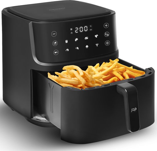 JAP Appliances Ascension - Airfryer XL - Heißluftfritteuse XXL - 2000W - 7,6L Kapazität - 60ºC bis 200ºC - Schwarz