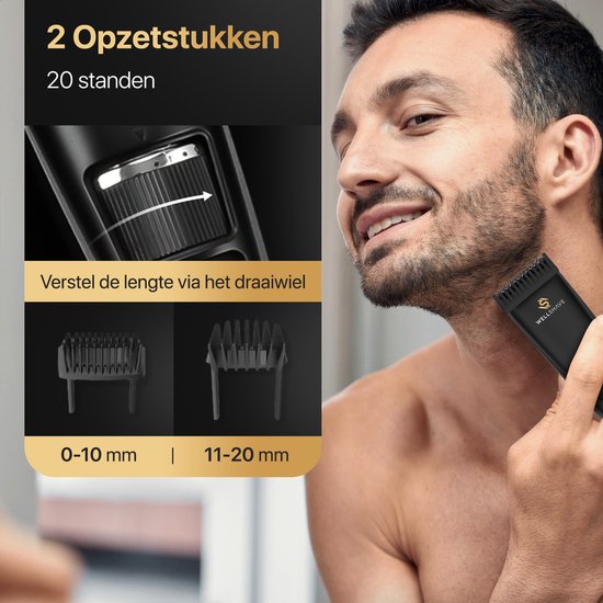 Wellshave Barttrimmer Men Perfection - Trimmer für Männer - Trimmer Bart und Körper - Haartrimmer Männer