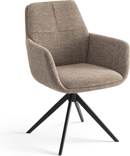 Furnihaus Esszimmer-Drehstuhl Milou mit Armlehne Taupe